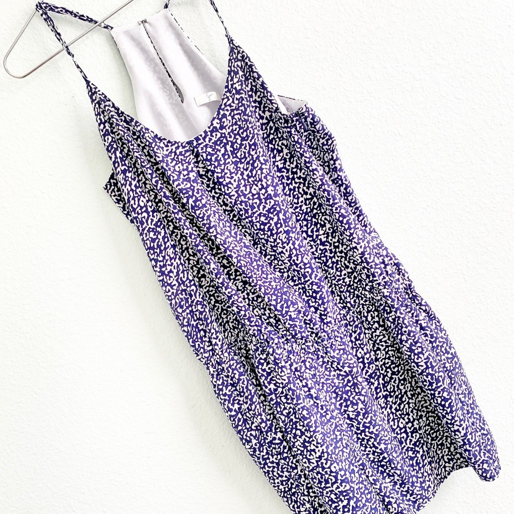 JOIE silk abstract print spaghetti strap shorts romper one piece jumpsuit